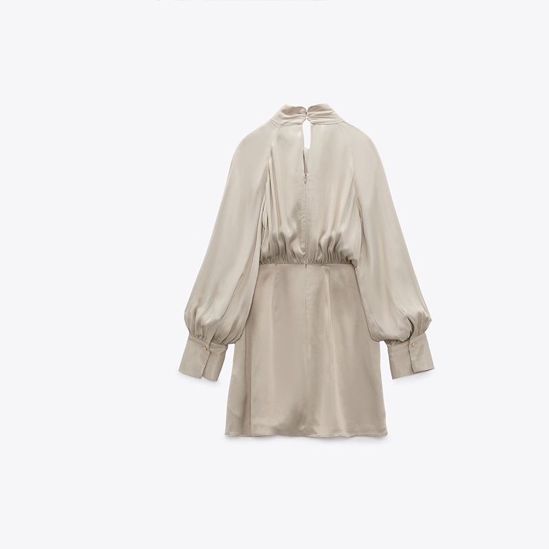 Knotted silk-satin dress