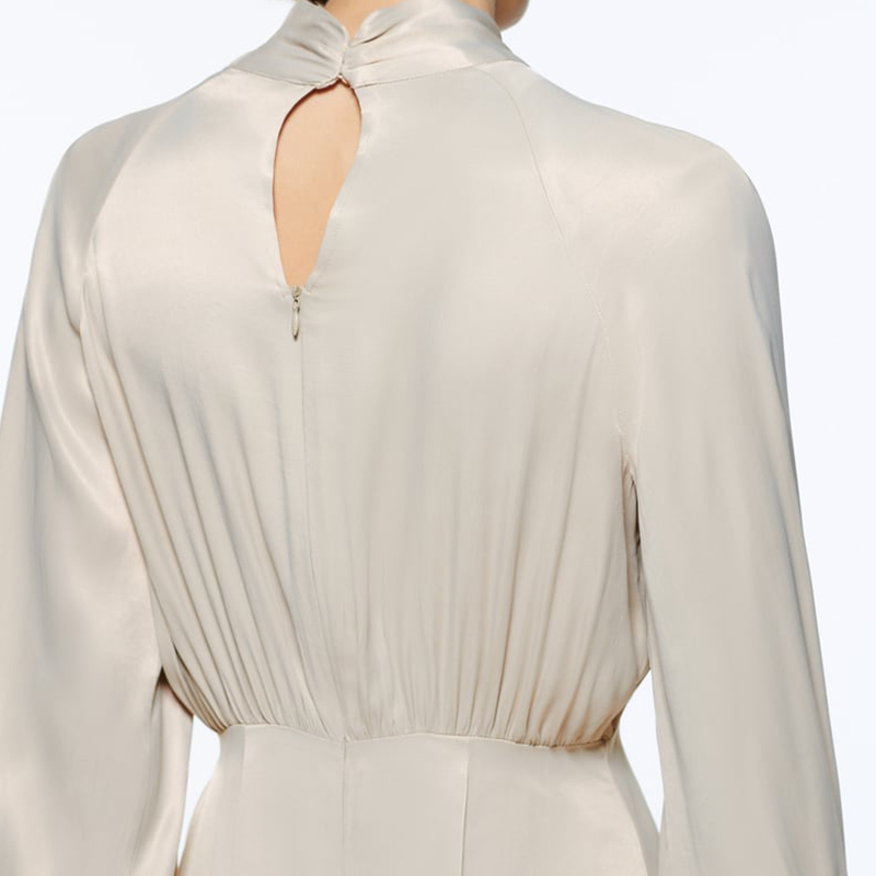 Knotted silk-satin dress