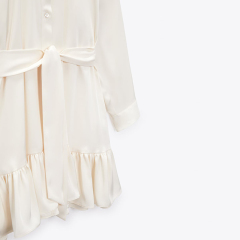 Layered embellished silk-satin dress