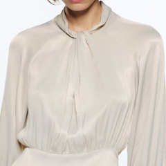 Knotted silk-satin dress