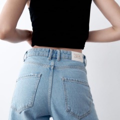 wide-leg jeans with rolled hem