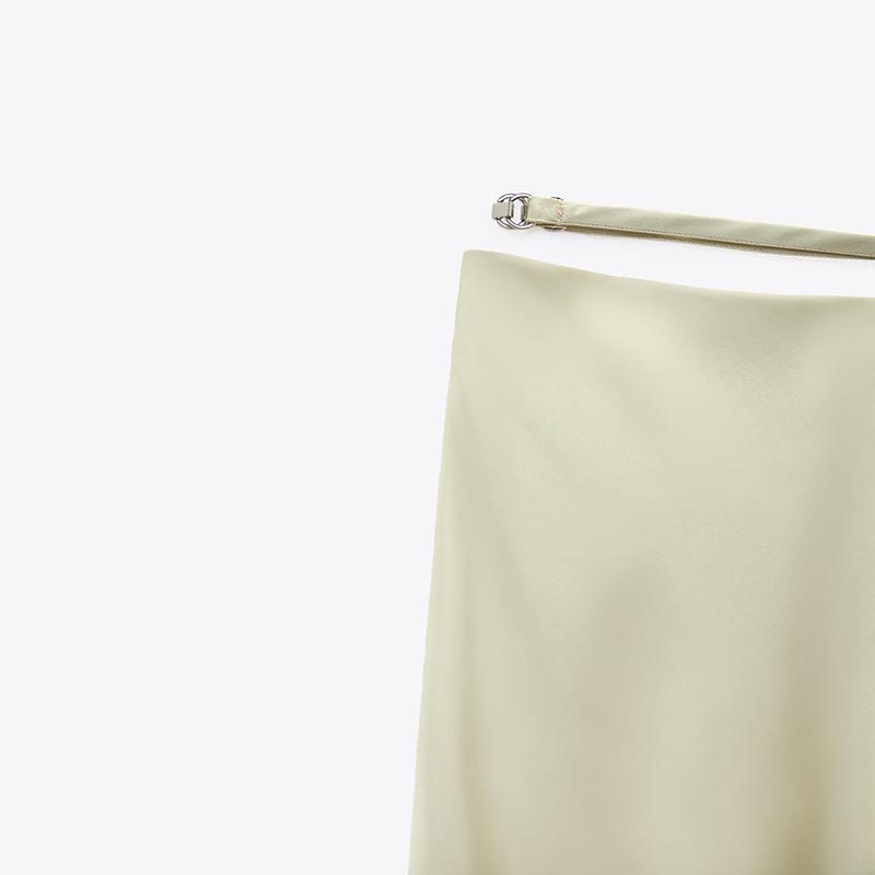 silk satin midi skirt