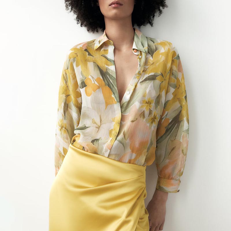 Pleated silk-satin skirt