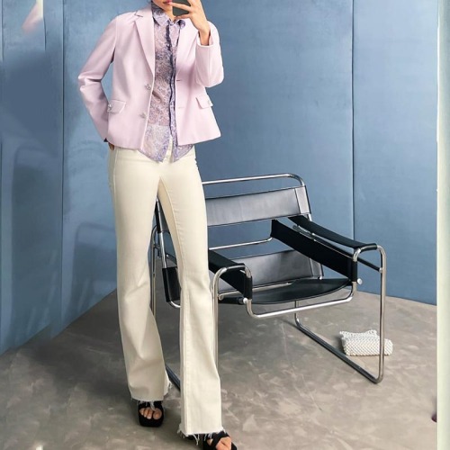 Faux Jeweled Button Casual Blazer