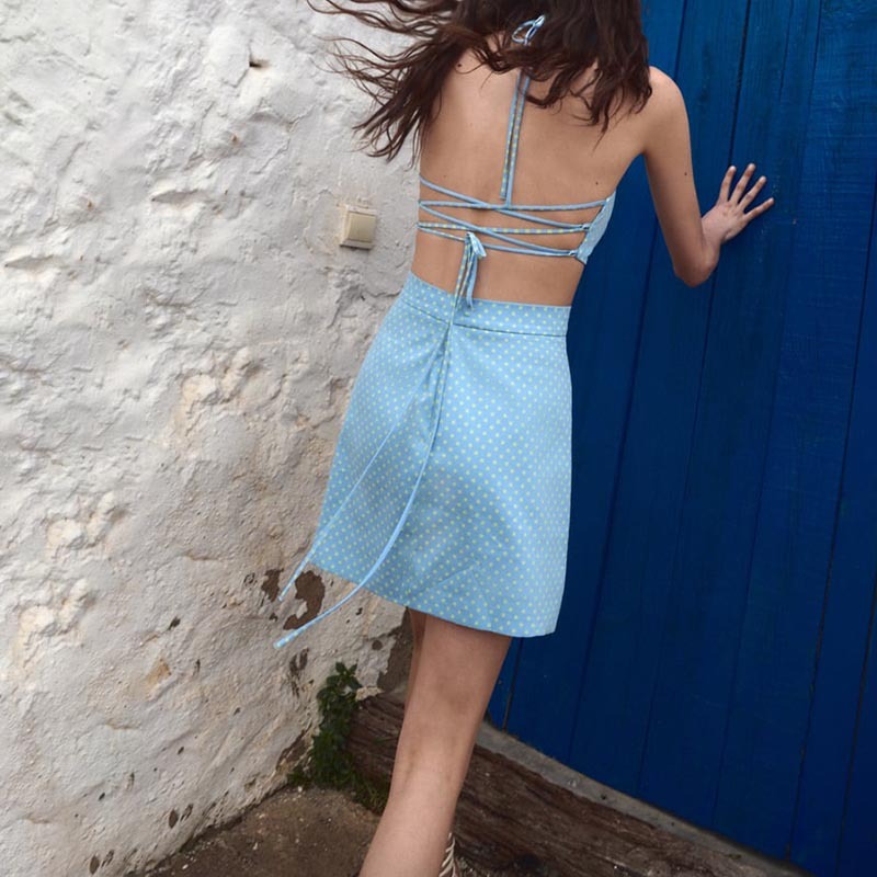 polka dot mini skirt