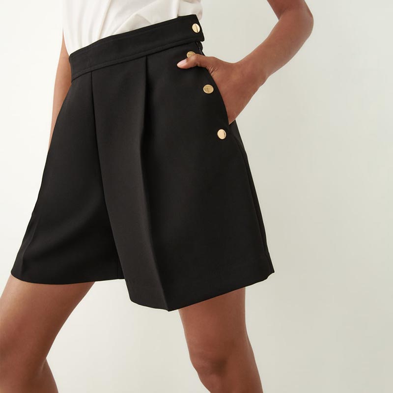 Pleated High Waist Lounge Shorts