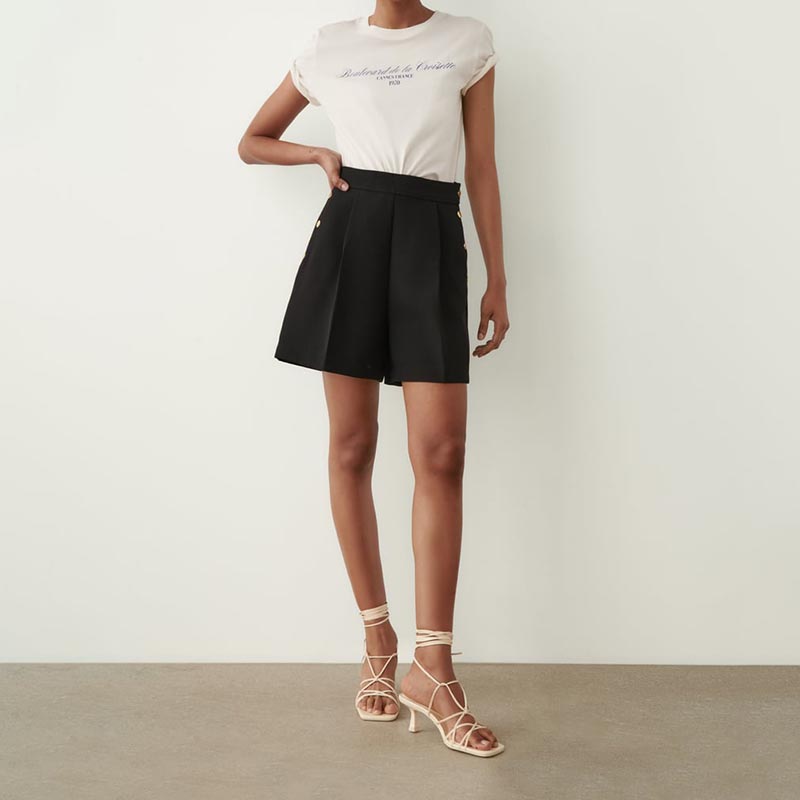 Pleated High Waist Lounge Shorts