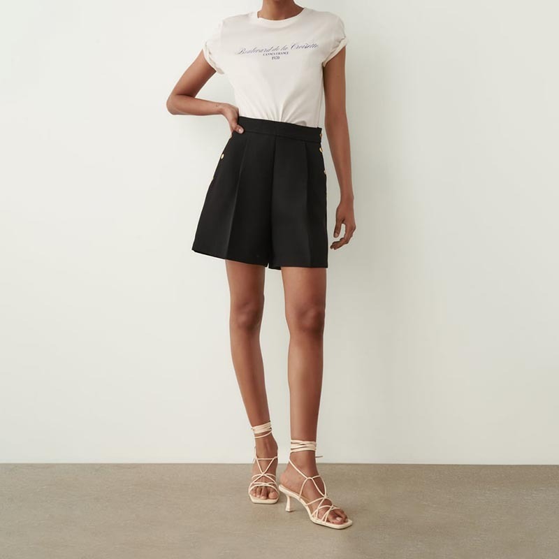 Pleated High Waist Lounge Shorts