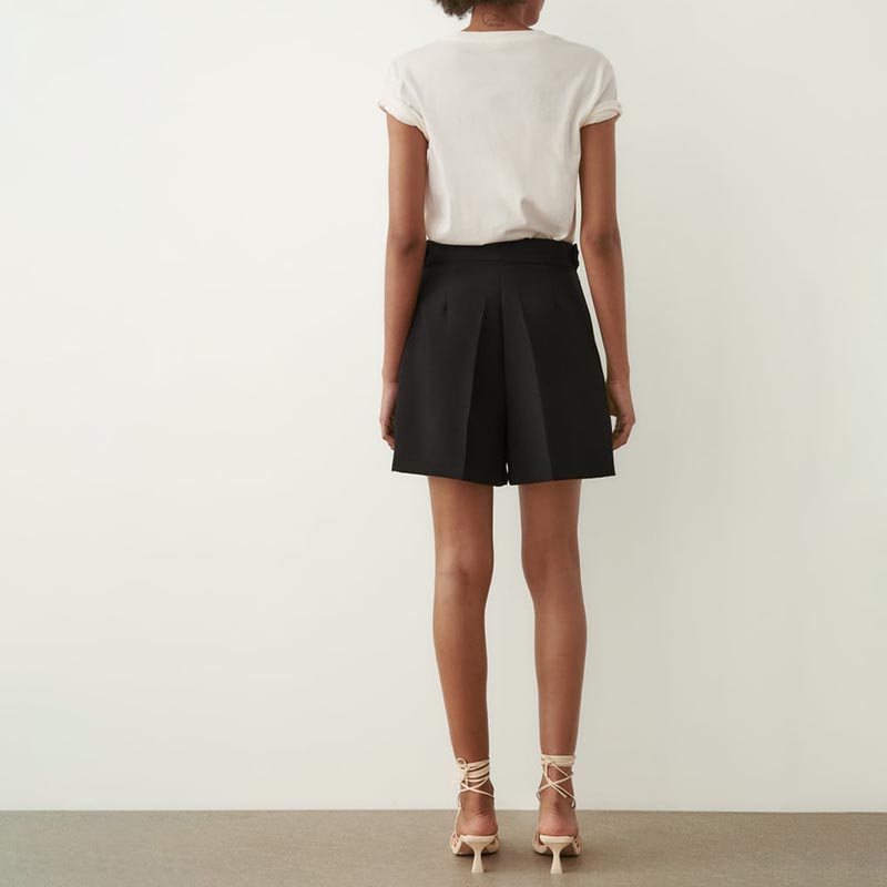 Pleated High Waist Lounge Shorts