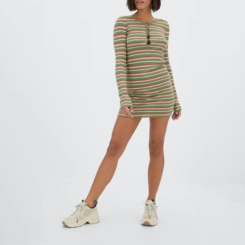 cutout striped dress
