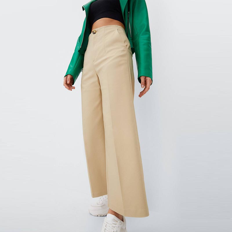 Formal wide tube cropped trousers