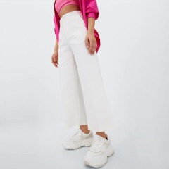 Formal wide tube cropped trousers