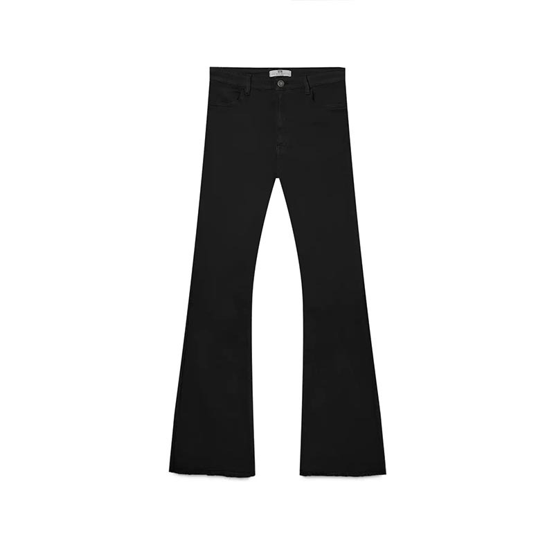 side slit flared trousers