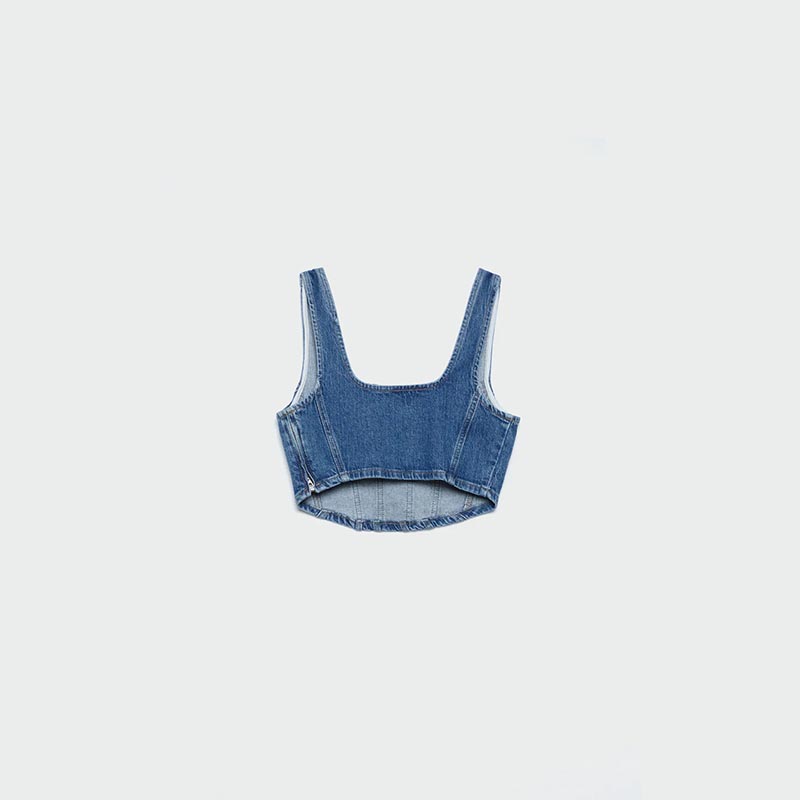 Belted Denim Top