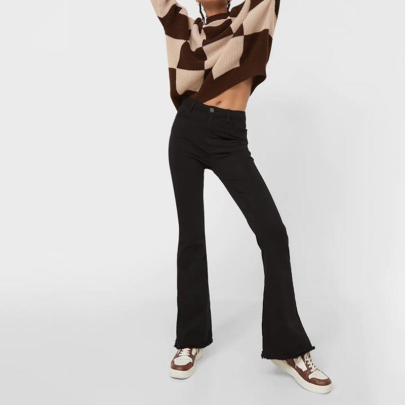 side slit flared trousers