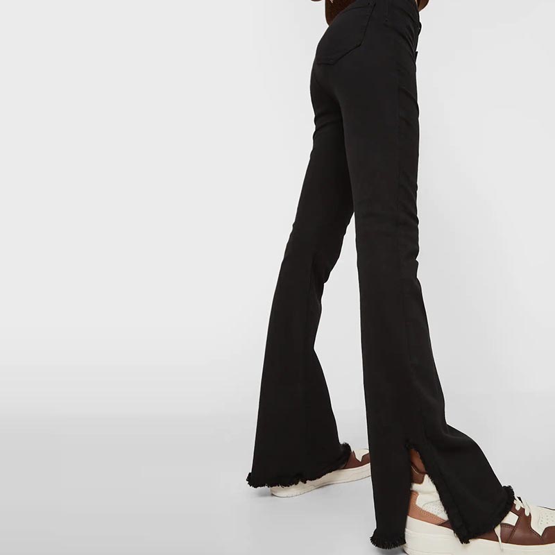 side slit flared trousers