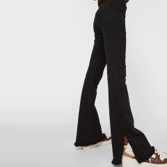 side slit flared trousers