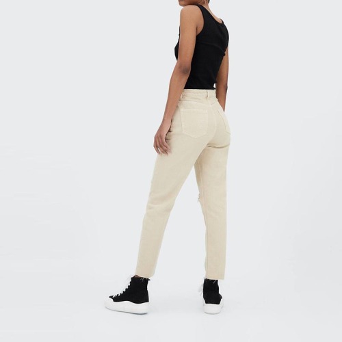 Mommy Cut Hole Jeans