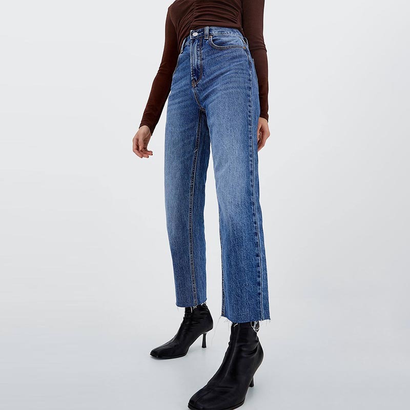 straight leg cropped jeans