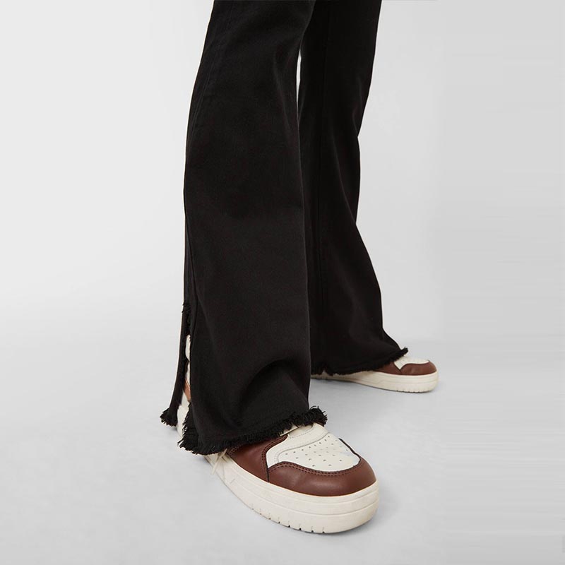 side slit flared trousers