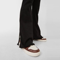 side slit flared trousers