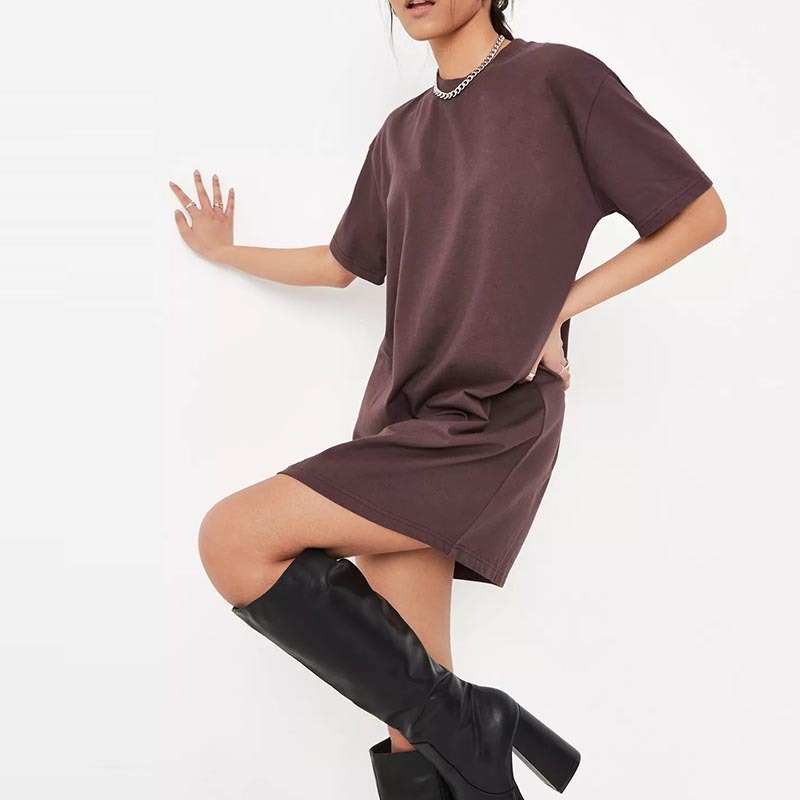 blue basic t shirt dress