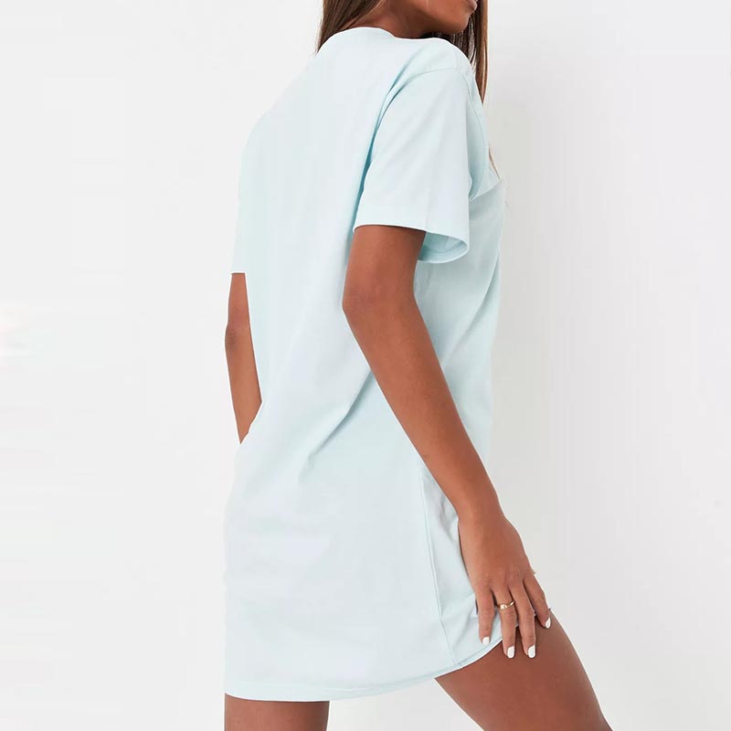 blue basic t shirt dress