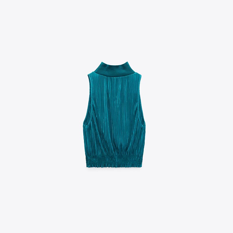 small pleated halterneck top