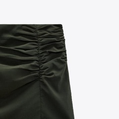 Stretch linen-blend skirt
