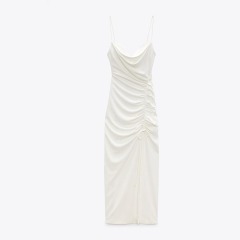 ruched midi dress