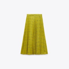 embroidered pleated skirt