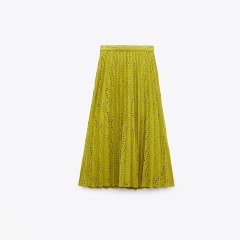 embroidered pleated skirt