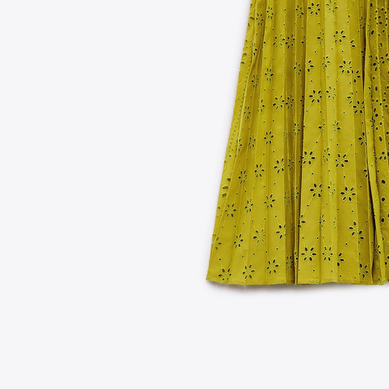 embroidered pleated skirt