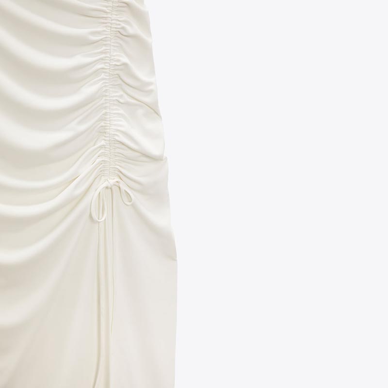 ruched midi dress