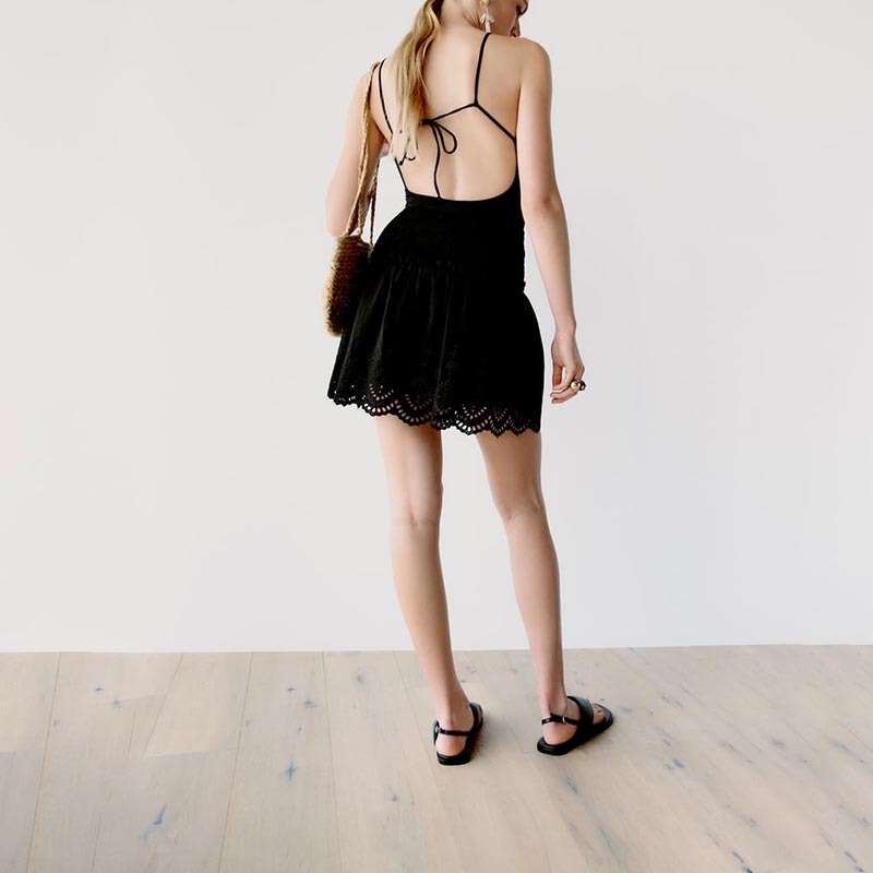 Embroidered Mini Dress
