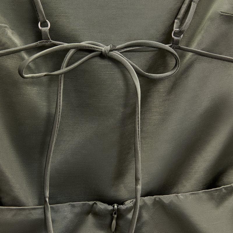 Silk-satin-textured linen-blend dress