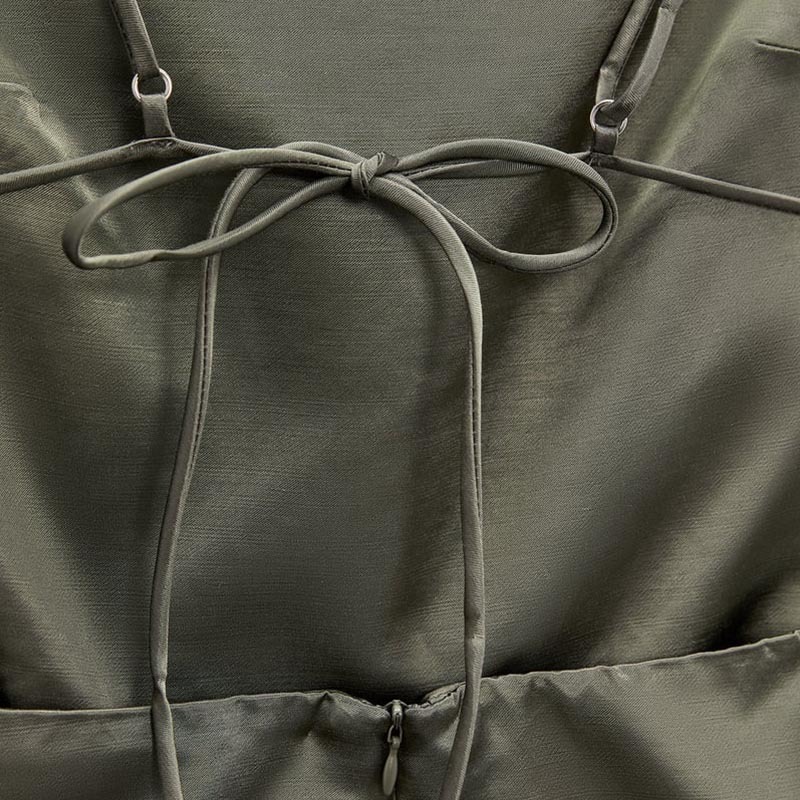 Silk-satin-textured linen-blend dress