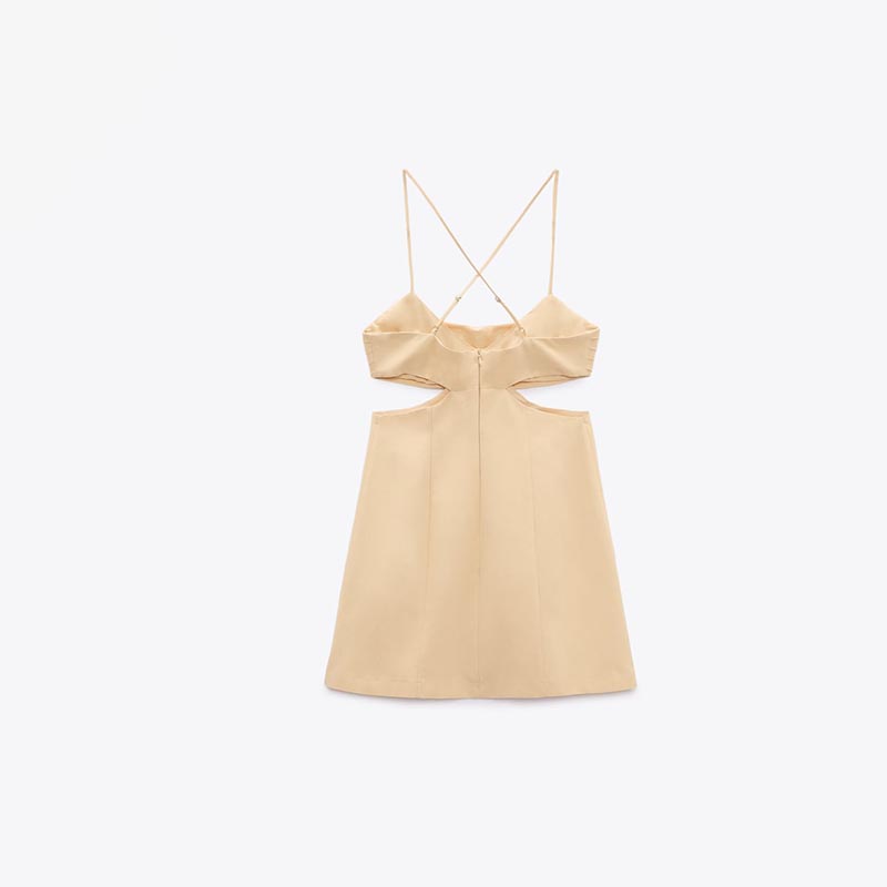 split design linen dress