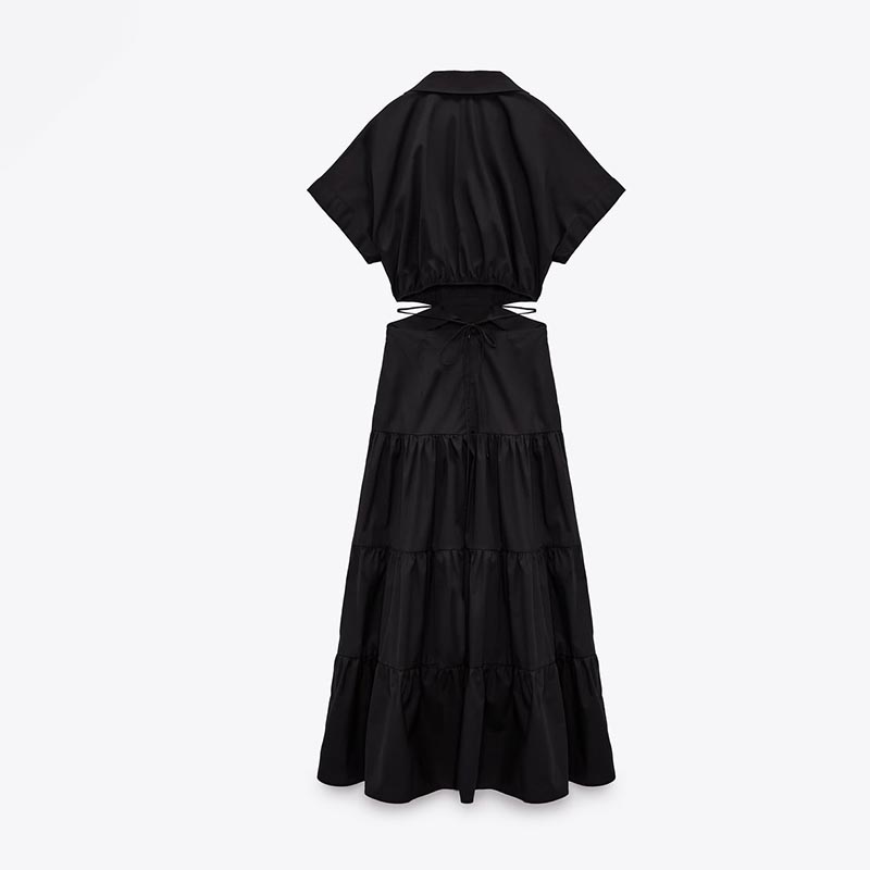 cutout poplin dress