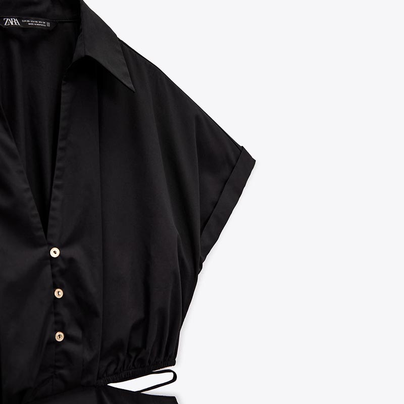 cutout poplin dress