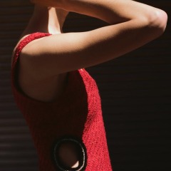 TEXTURED CUT-OUT DRESS
