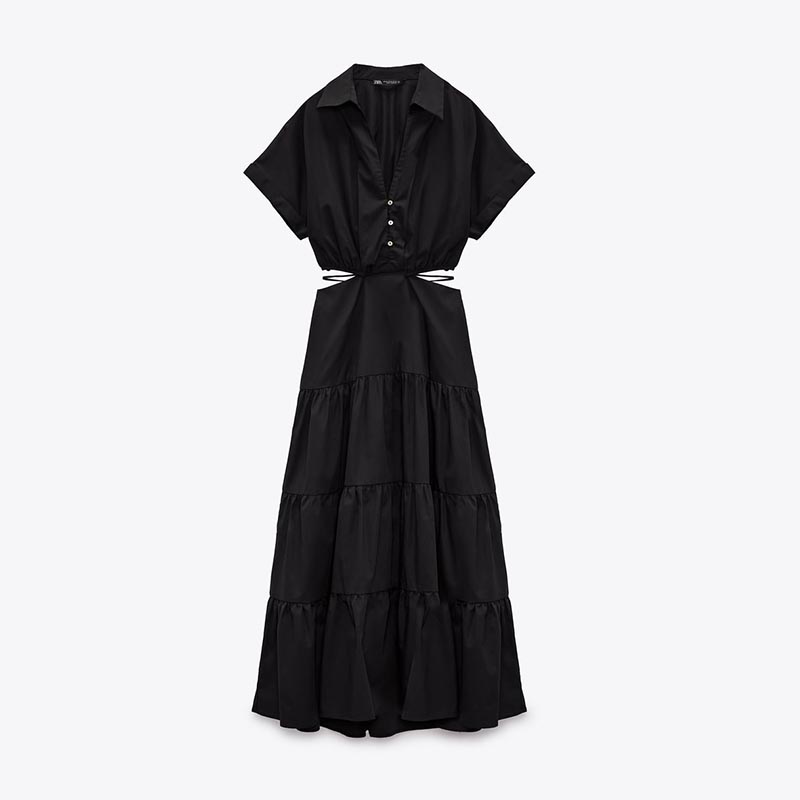 cutout poplin dress