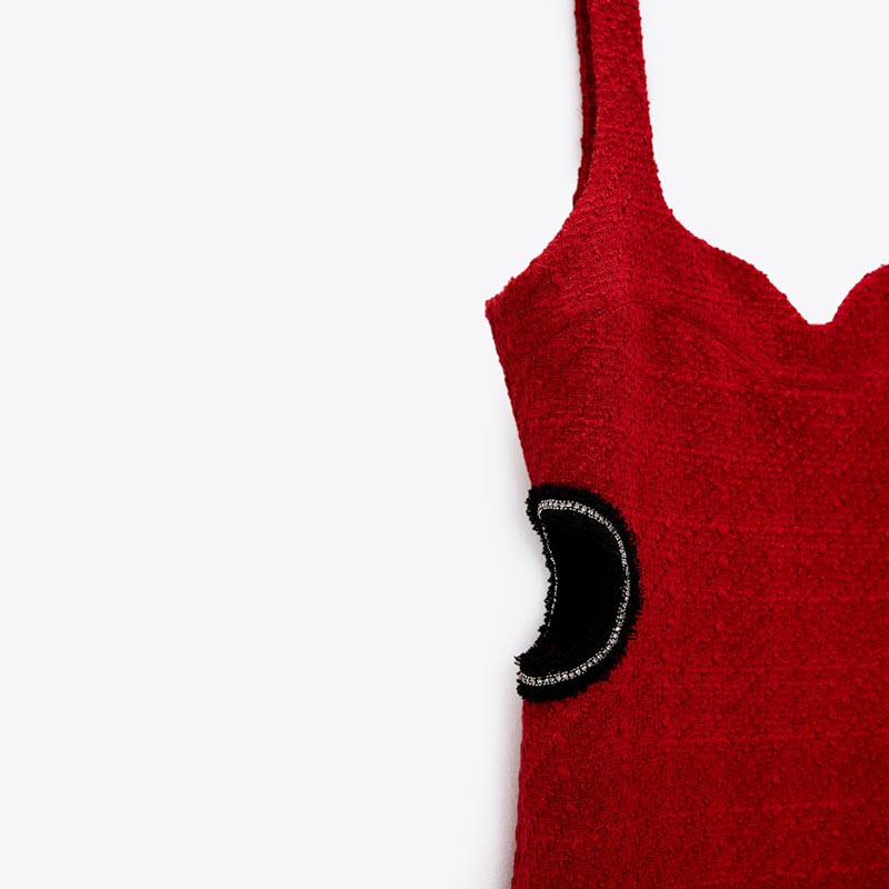 TEXTURED CUT-OUT DRESS