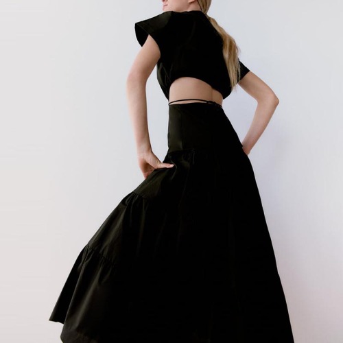 cutout poplin dress