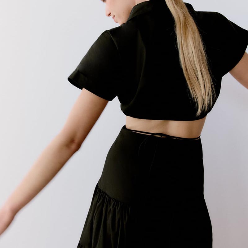 cutout poplin dress
