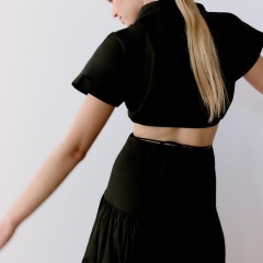 cutout poplin dress