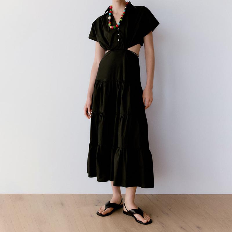 cutout poplin dress
