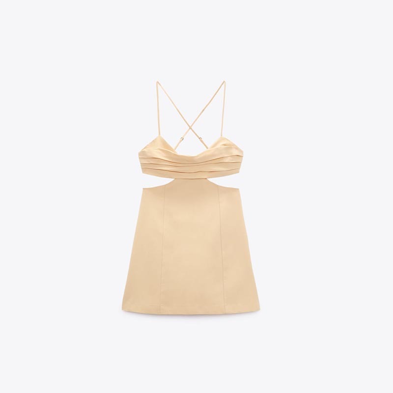 split design linen dress