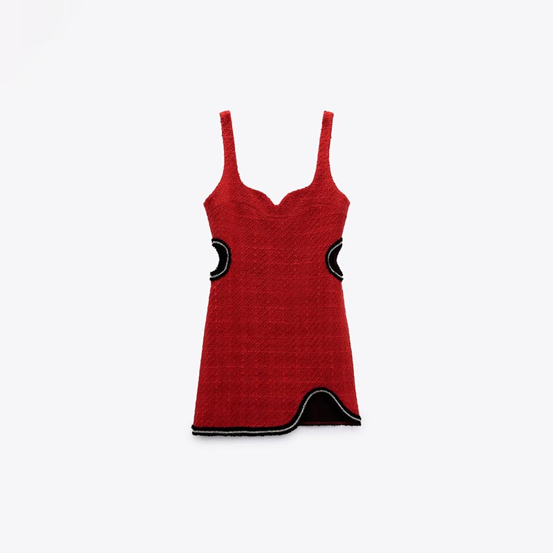 TEXTURED CUT-OUT DRESS
