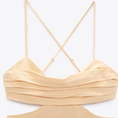 split design linen dress